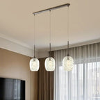 Lampade a sospensione regolabili a 3 luci in vetro per cucina