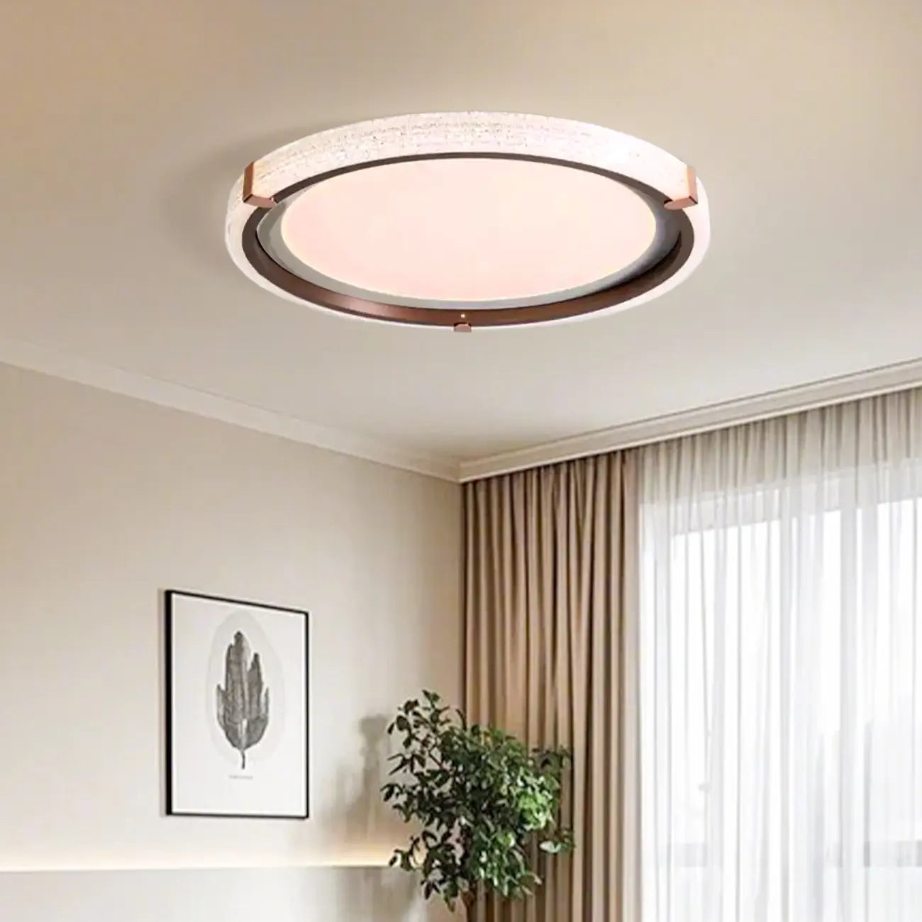Plafonnier LED blanc à intensité variable pour salon