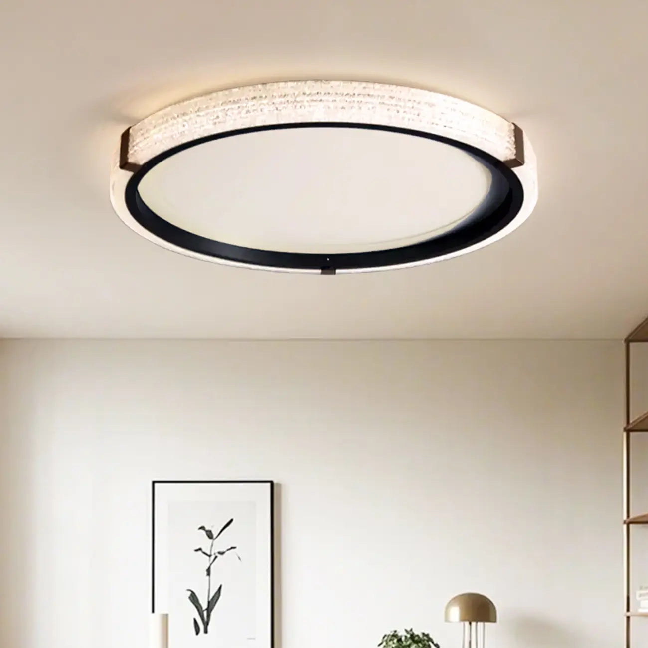 Plafonnier LED blanc à intensité variable pour salon