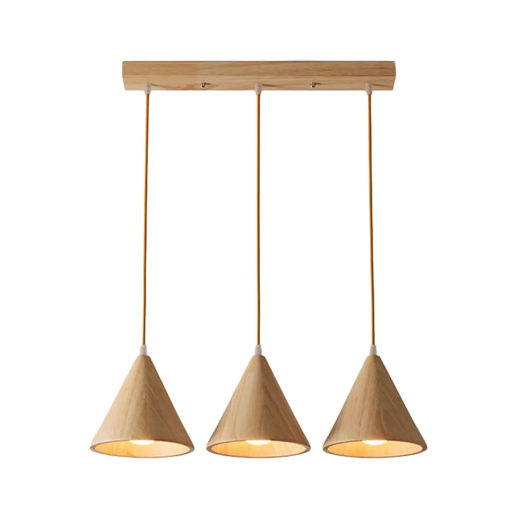 Lampade a sospensione moderne a cono in legno con LED per cucina