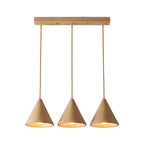 Lampade a sospensione moderne a cono in legno con LED per cucina