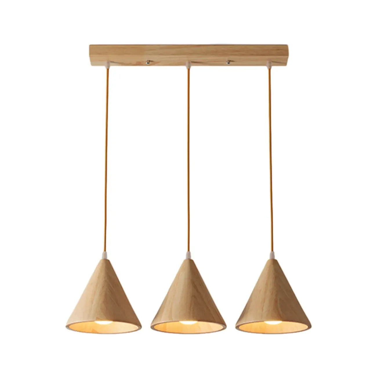Lampade a sospensione moderne a cono in legno con LED per cucina