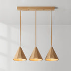 Lampade a sospensione moderne a cono in legno con LED per cucina