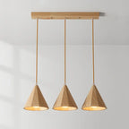 Lampade a sospensione moderne a cono in legno con LED per cucina