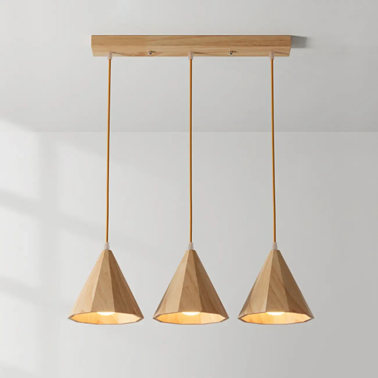 Lampade a sospensione moderne a cono in legno con LED per cucina