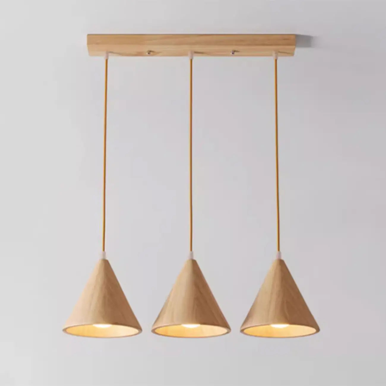 Lampade a sospensione moderne a cono in legno con LED per cucina