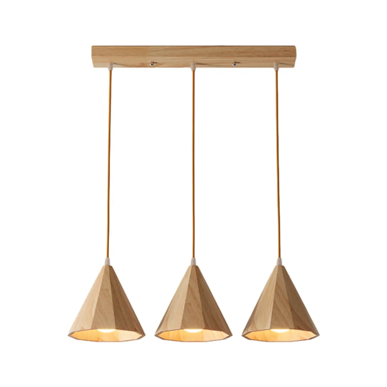 Lampade a sospensione moderne a cono in legno con LED per cucina