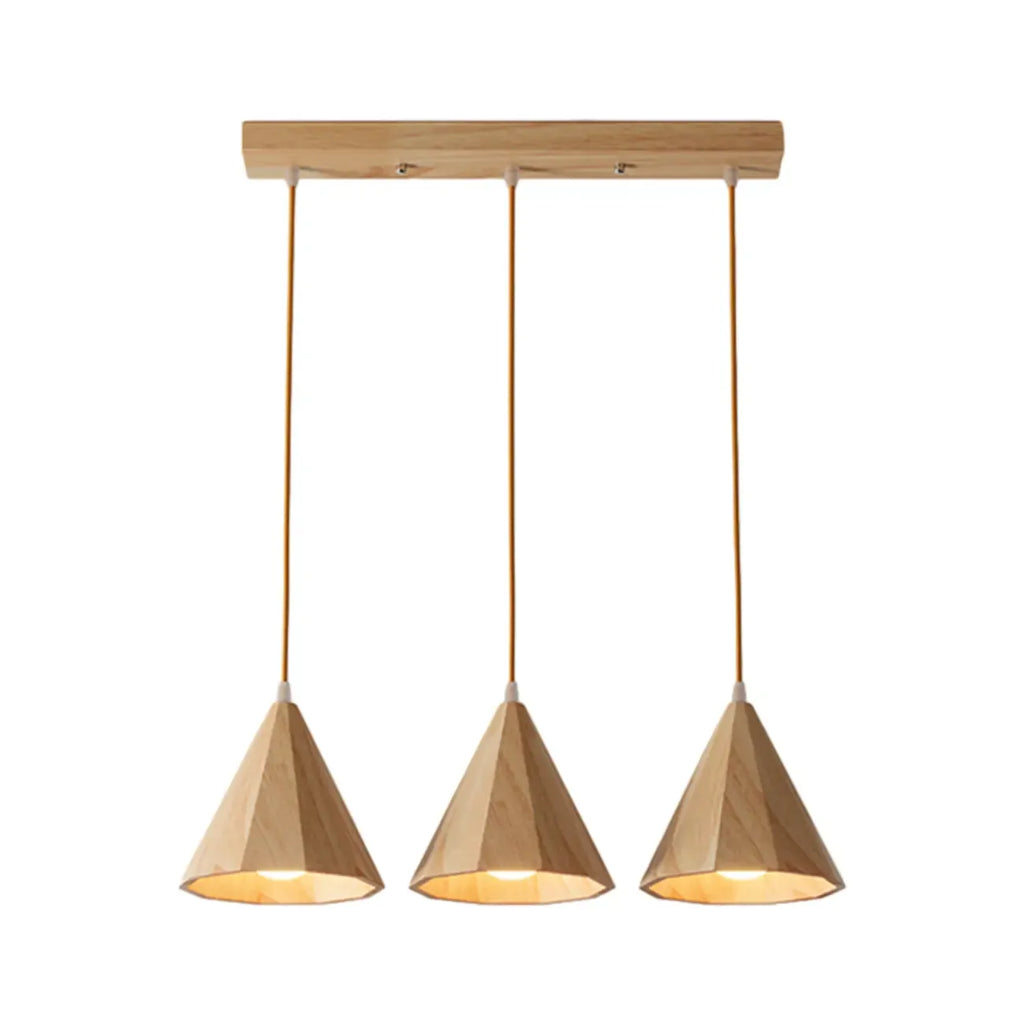 Lampade a sospensione moderne a cono in legno con LED per cucina