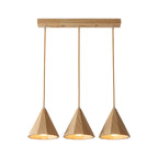 Lampade a sospensione moderne a cono in legno con LED per cucina
