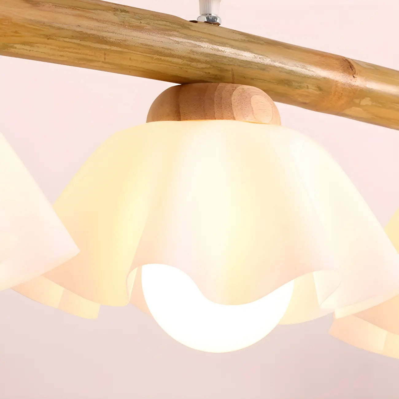 Lampada a sospensione moderna a isola con fiori in bambù regolabile