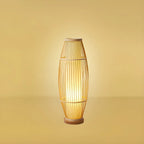 Abat-jour ovale rustique en bambou pour lampadaire de salon