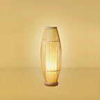 Abat-jour ovale rustique en bambou pour lampadaire de salon