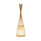 Abat-jour ovale rustique en bambou pour lampadaire de salon