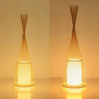 Abat-jour ovale rustique en bambou pour lampadaire de salon