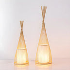 Abat-jour ovale rustique en bambou pour lampadaire de salon