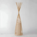 Abat-jour ovale rustique en bambou pour lampadaire de salon