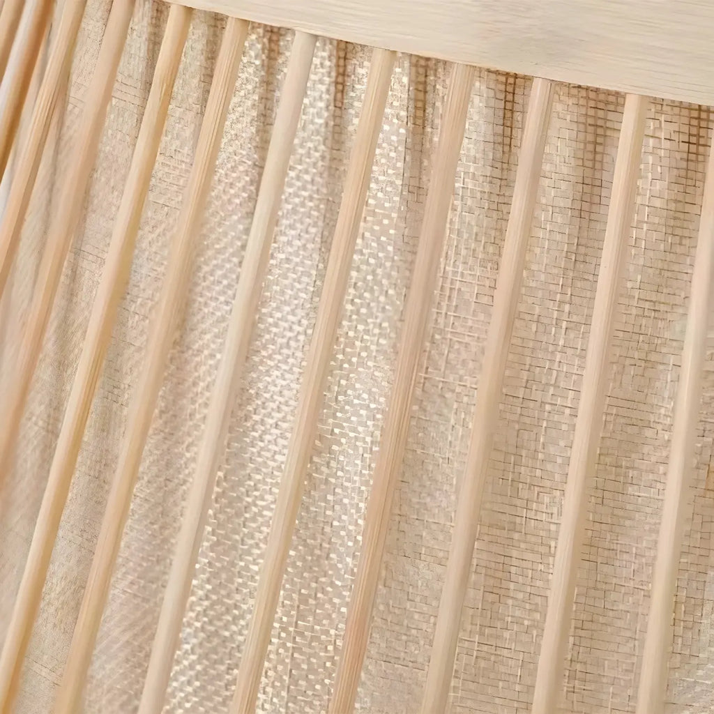 Abat-jour ovale rustique en bambou pour lampadaire de salon