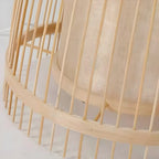 Abat-jour ovale rustique en bambou pour lampadaire de salon