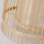 Abat-jour ovale rustique en bambou pour lampadaire de salon