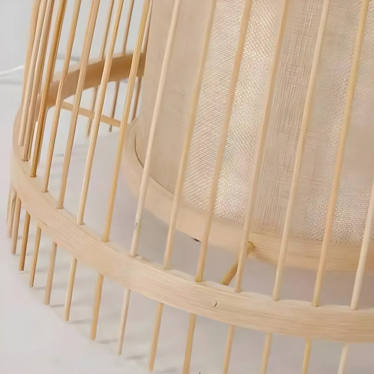 Abat-jour ovale rustique en bambou pour lampadaire de salon