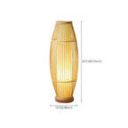 Abat-jour ovale rustique en bambou pour lampadaire de salon