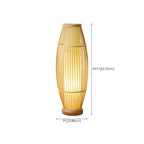Abat-jour ovale rustique en bambou pour lampadaire de salon