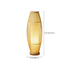 Abat-jour ovale rustique en bambou pour lampadaire de salon