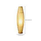 Abat-jour ovale rustique en bambou pour lampadaire de salon