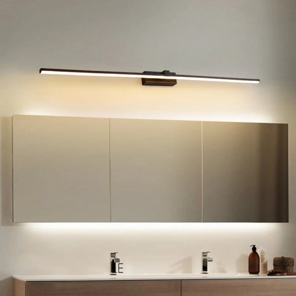 Luminaire de salle de bain linéaire long en gel de silice pour meuble-lavabo