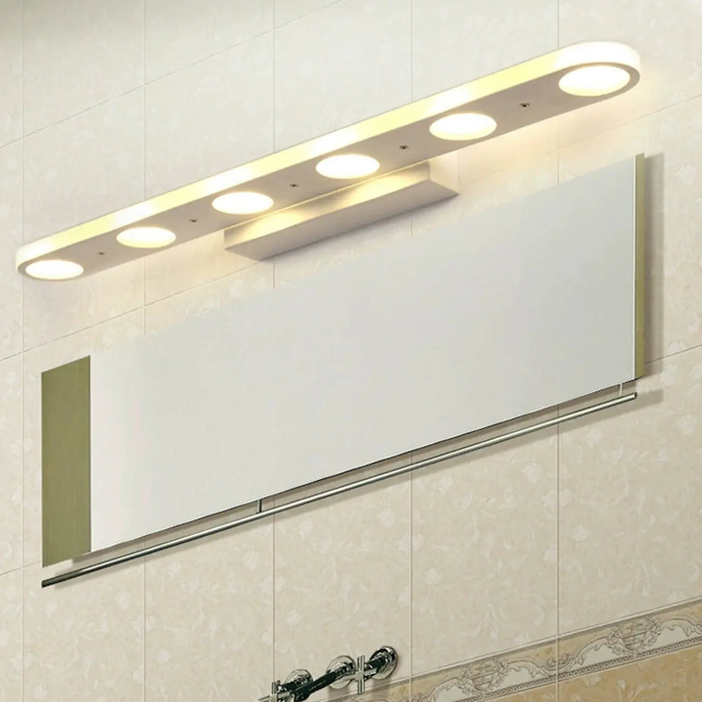 Applique a barra a LED a 6 luci bianca in acrilico per bagno