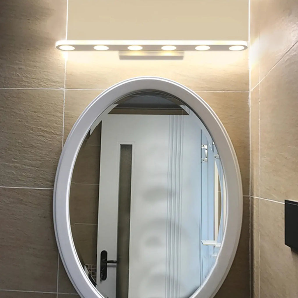 Applique a barra a LED a 6 luci bianca in acrilico per bagno