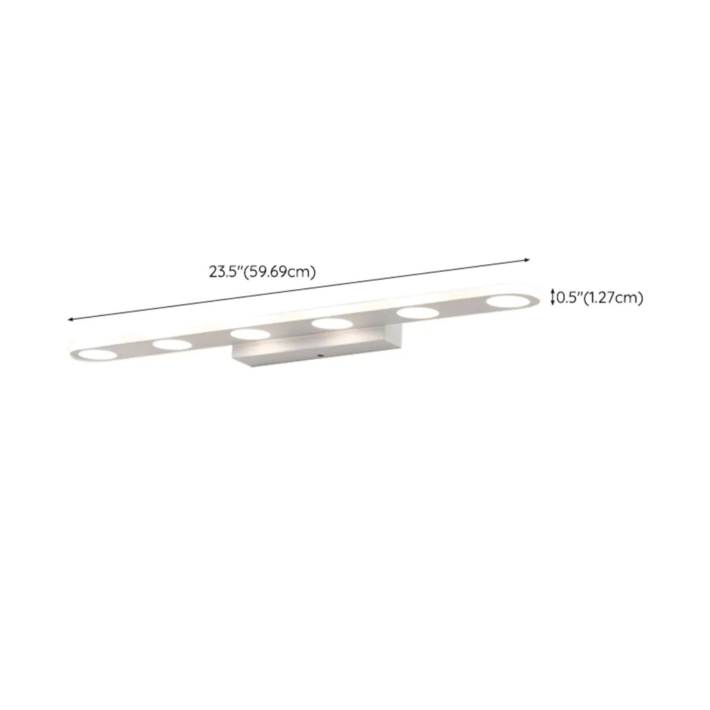 Applique a barra a LED a 6 luci bianca in acrilico per bagno