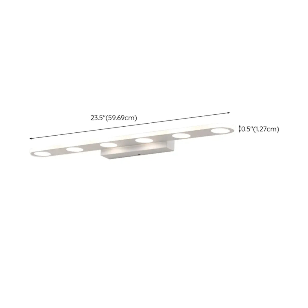 Applique a barra a LED a 6 luci bianca in acrilico per bagno
