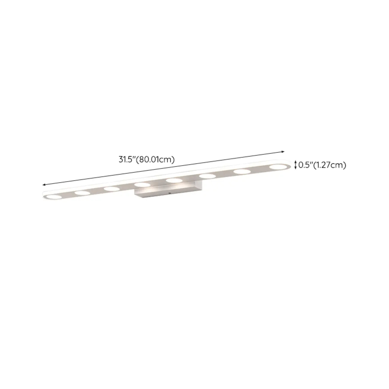 Applique a barra a LED a 6 luci bianca in acrilico per bagno
