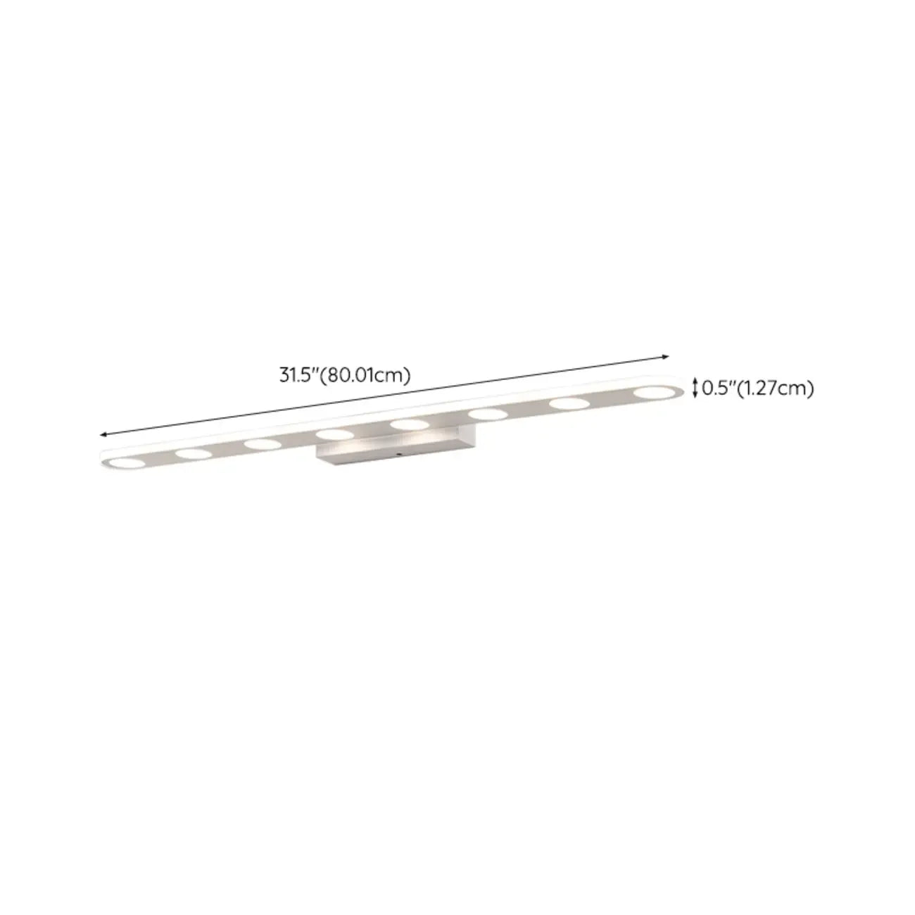 Applique a barra a LED a 6 luci bianca in acrilico per bagno