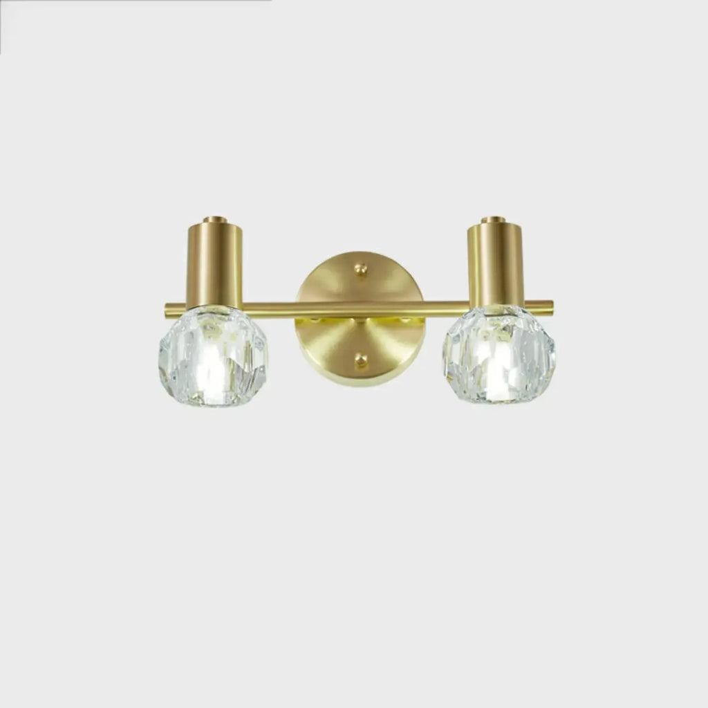 Lampada da bagno a 3 luci in cristallo dorato moderno