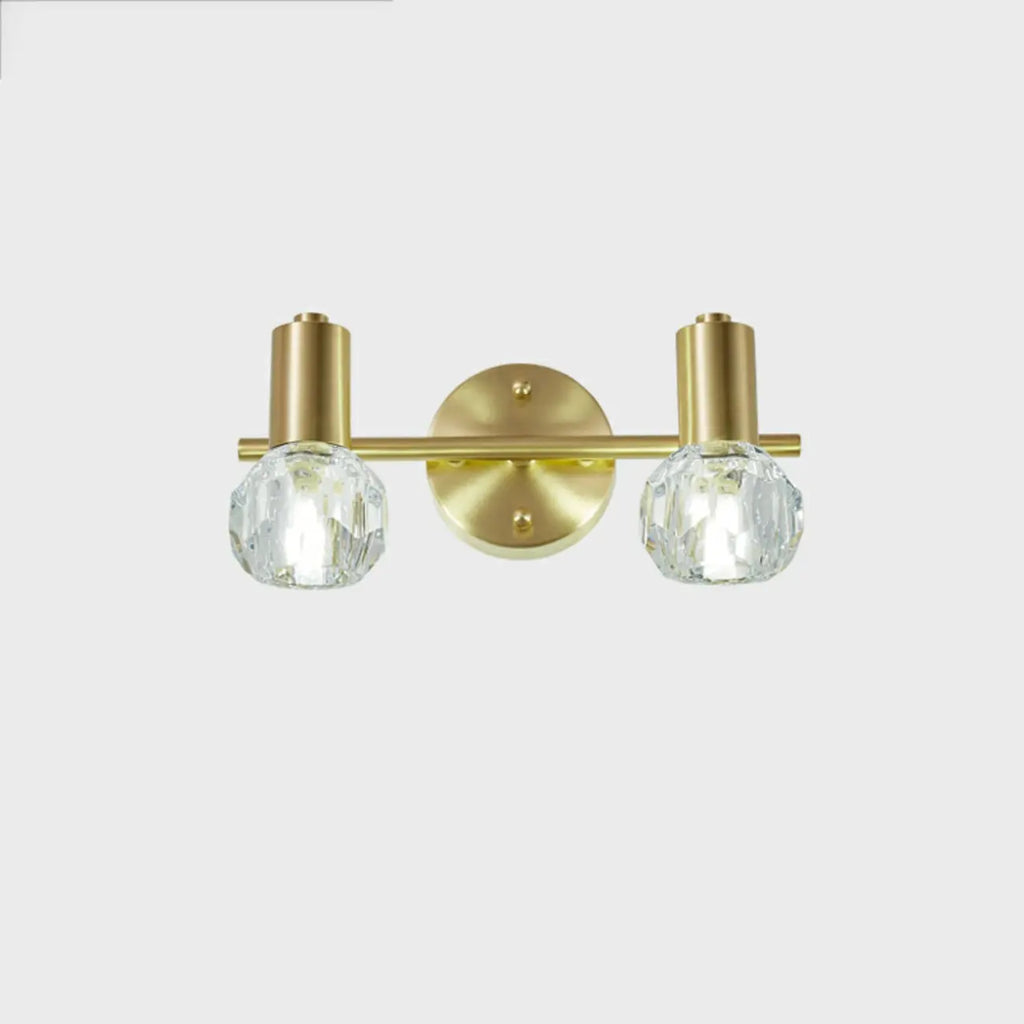 Lampada da bagno a 3 luci in cristallo dorato moderno
