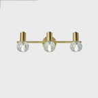 Lampada da bagno a 3 luci in cristallo dorato moderno