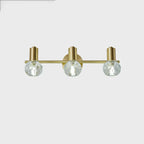 Lampada da bagno a 3 luci in cristallo dorato moderno