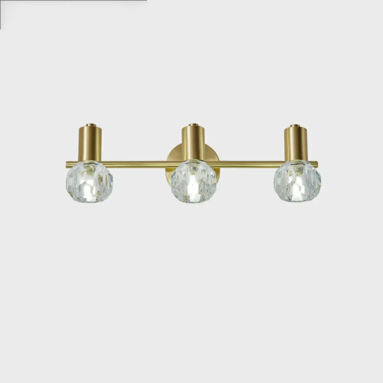 Lampada da bagno a 3 luci in cristallo dorato moderno