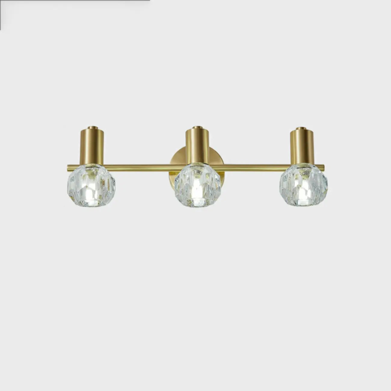Lampada da bagno a 3 luci in cristallo dorato moderno
