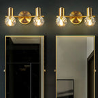 Lampada da bagno a 3 luci in cristallo dorato moderno