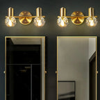Lampada da bagno a 3 luci in cristallo dorato moderno