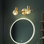 Lampada da bagno a 3 luci in cristallo dorato moderno