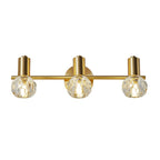 Lampada da bagno a 3 luci in cristallo dorato moderno