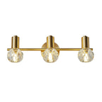 Lampada da bagno a 3 luci in cristallo dorato moderno