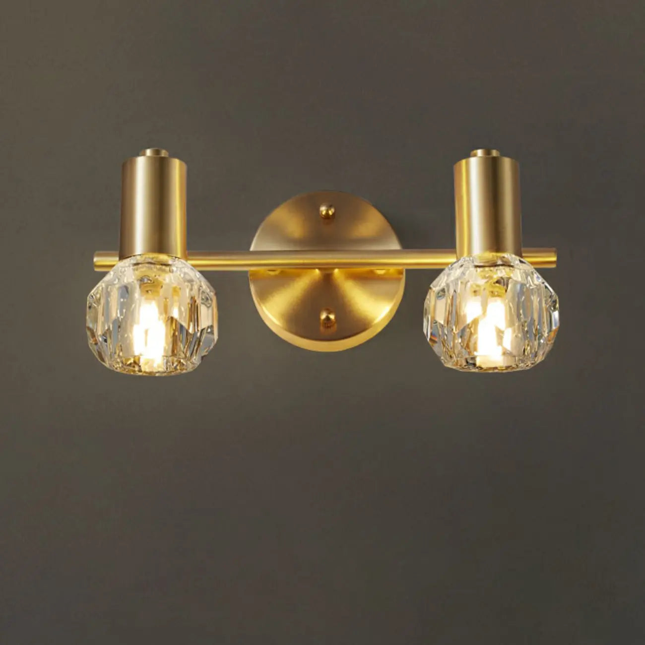 Lampada da bagno a 3 luci in cristallo dorato moderno
