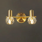 Lampada da bagno a 3 luci in cristallo dorato moderno