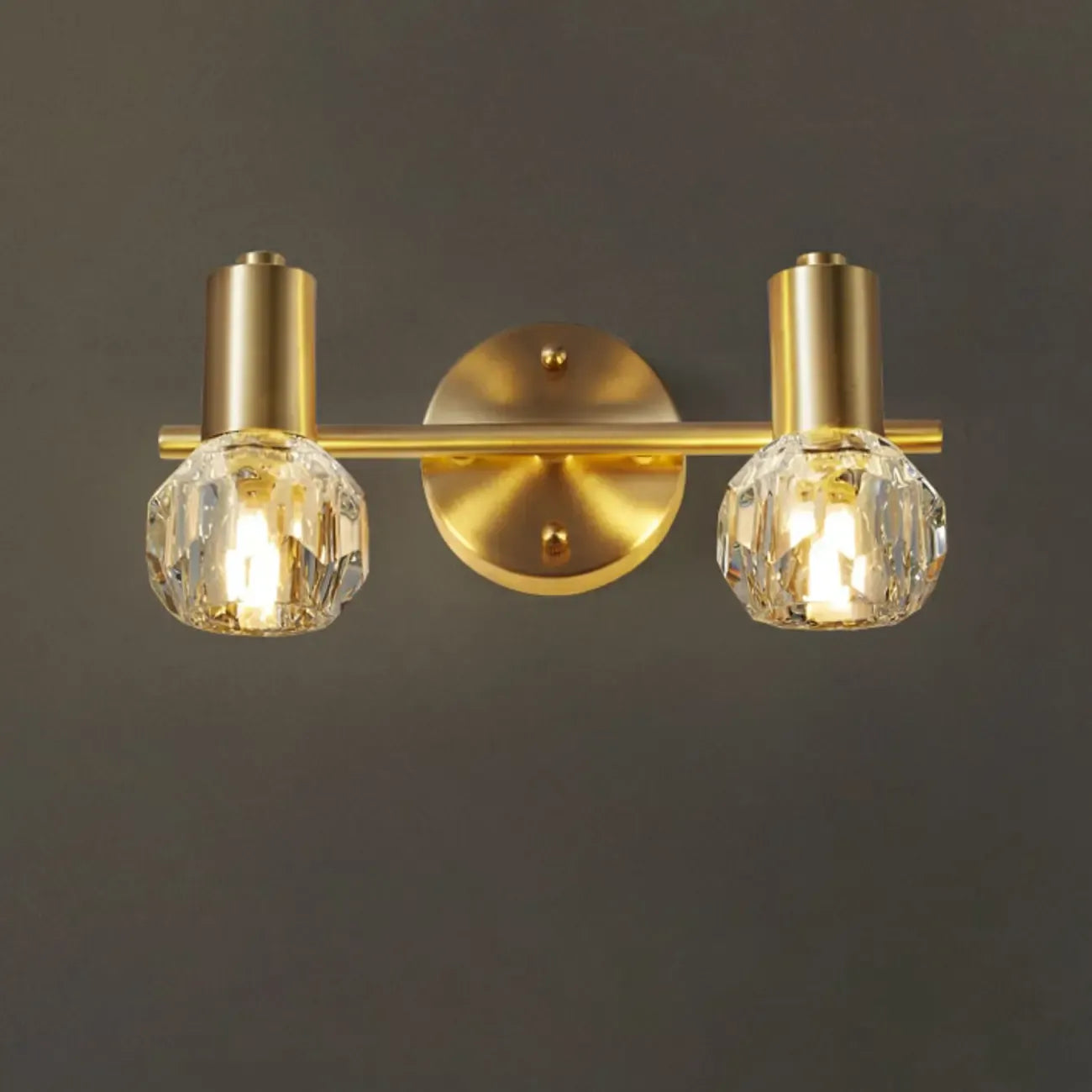 Lampada da bagno a 3 luci in cristallo dorato moderno