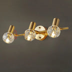 Lampada da bagno a 3 luci in cristallo dorato moderno